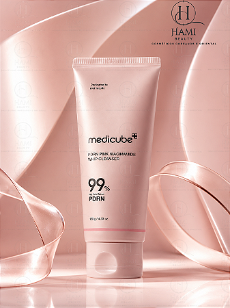 MEDICUBE PDRN Pink Niacinamide Whip Cleanser – Espuma de Limpeza Facial com PDRN e Niacinamida 120g