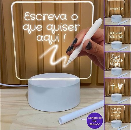 MINI LOUSA LUMINARIA 3D ACRILICA LED RGB BMAX BM-F945