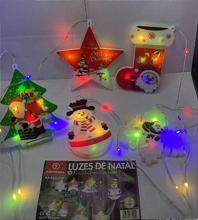PISCA CORTINA DE LED DECORATIVO COM ENFEITES KAPBOM KA-SSD-310