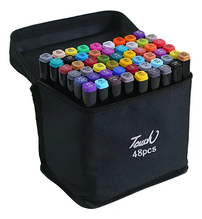 KIT CANETAS DE COLORIR PONTA DUPLA - 48 CORES