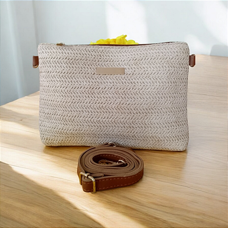 Bolsa Liz Pequena Bege Estilo Casual