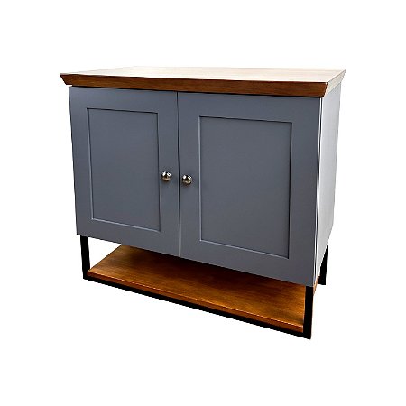 Gabinete Banheiro Nordic 80cm Parte Baixo Sem Cuba - Grafite