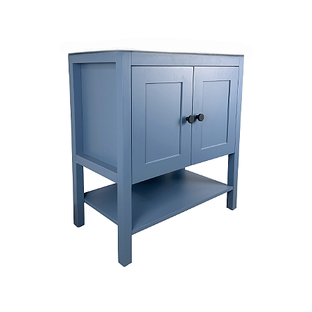 Gabinete Banheiro Hudson 2 Portas 80cm Mazzu Sem Pia - Azul