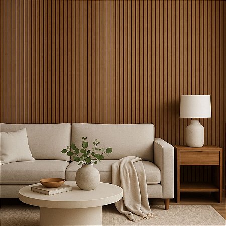 Papel de Parede Adesivo Autocolante 5m - Ripado Medio