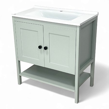 Gabinete para Banheiro Hudson 2 Portas 80cm com Pia - Aqcua