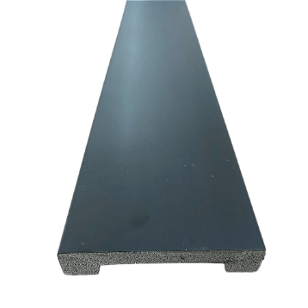 Rodapé de Poliestireno 7cm Liso Barra 2 Metros Liga - Preto