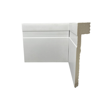 Rodapé de Poliestireno Sobrepor 13cm Barra 2 Metros - Branco