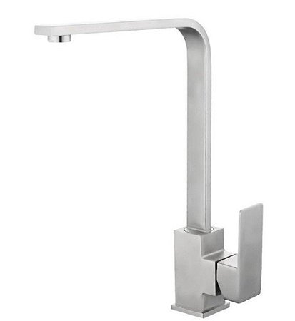 Torneira Monocomando Cozinha Alta Aço Inox F1028 Quadrada - Escovado