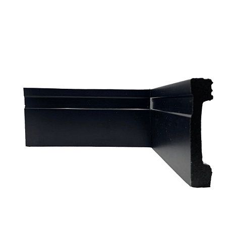 Rodapé de Poliestireno 7cm Barra 2 Metros Liga - Preto