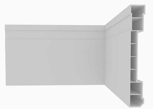 Rodapé de Pvc Plasbil Nobre 10cm Barra 2,4m - Branco