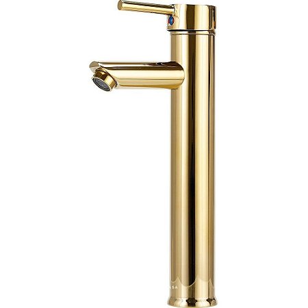 Torneira Monocomando Banheiro Alta F2002g Redonda - Dourada
