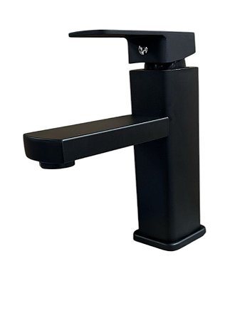 Torneira Banheiro Lavabo Misturador Monocomando Baixa - Preto