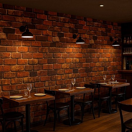 Papel de Parede Adesivo Autocolante 5m - Tijolinho