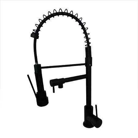 Torneira Gourmet Cozinha 50cm Monocomando Flex Bancada - Preto