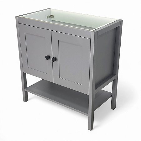 Gabinete Banheiro Hudson 2 Portas 80cm Mazzu Sem Pia - Cinza