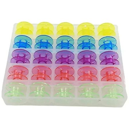 Estojo com 25 Carretilhas Altas Plásticas Coloridas