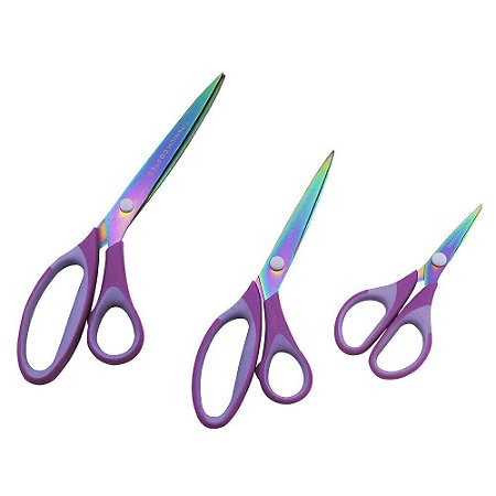 Kit 3 Tesouras Titanium Rainbow