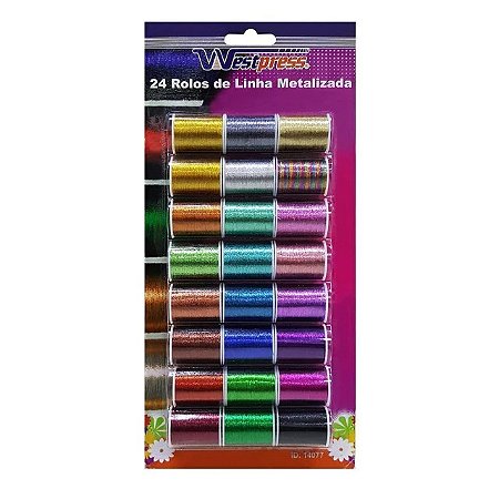 Cartela De Linhas Metálicas Sortidas Com 24 Cones LNH-TH0062 (NC+)