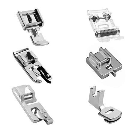 Kit 6 Calcadores Para Máquina Doméstica Singer Brother Bainha Ziper