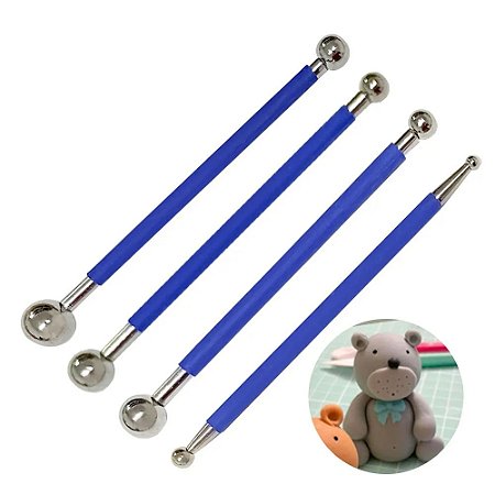 Kit com 4 Boleadores Modelador Esférico Ponta Dupla Artesanato