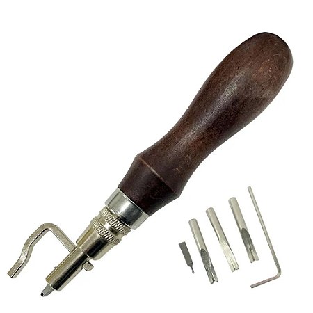 Frisador de Bordas Couro Groover Desquinador 5 Em 1