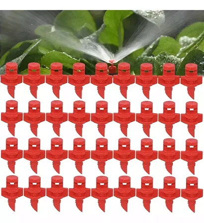 Kit 50 Micro Aspersor Estático Irrigação De 360 Spray Jet