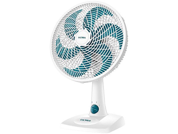Ventilador de Mesa Ultra V-UT-30-01 30cm 6 Pás 3 Velocidades Branco e Azul - 220