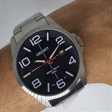 Relógio Orient Masculino Prateado Grande Prova d´Água Original MBSS1289 P2SX