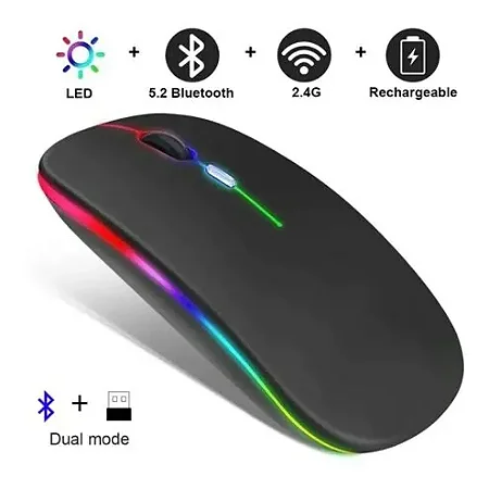 Mouse sem Fio Recarregável Bluetooth & Wireless 2.4 GHz - MS-S350L