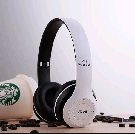 Fone De Ouvido P 47 Wireless Bluetooth Headphone Branco