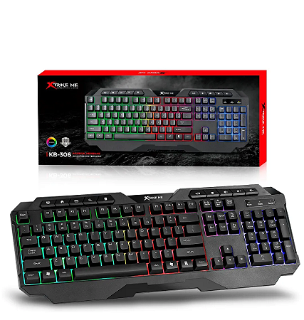 Teclado Gamer Xtrike-ME KB-306 EN Membrana RGB padrão ANSI