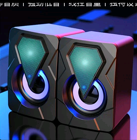 Caixa de som Mini Digital Speaker ULT-3082 Pc Gamer Com Luz RGB Estéreo 2.0