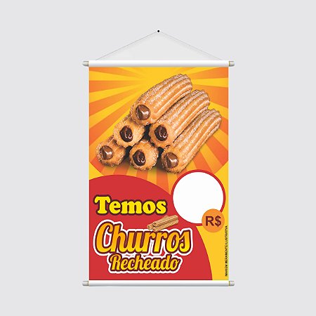 Banner Vertical Promocional 40x60cm - CHURROS RECHEADO - Divulgação