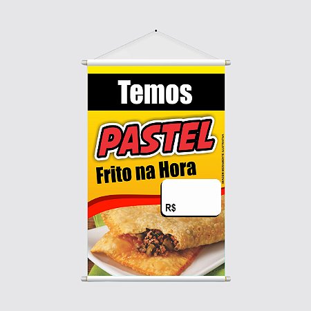 Banner Vertical Promocional 40x60cm - PASTEL Frito na Hora - Divulgação para Feiras e