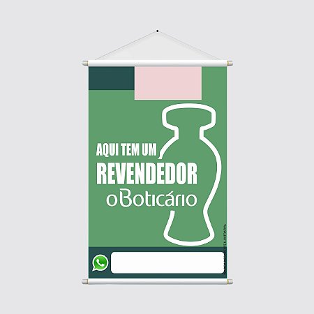 Banner/Placa de Divulgação Revendedor O Boticário Original - 40x60cm com Espaço para WhatsApp