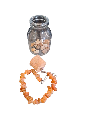 PULSEIRA DE CIANITA LARANJA COM GARRAFA PURIFICADORA