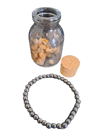 PULSEIRA DE HEMATITA COM GARRAFA PURIFICADORA