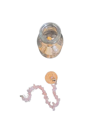 PULSEIRA DE QUARTZO ROSA COM GARRAFA PURIFICADORA