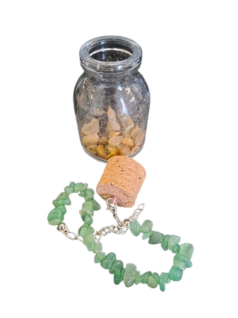 PULSEIRA DE QUARTZO VERDE COM GARRAFA PURIFICADORA