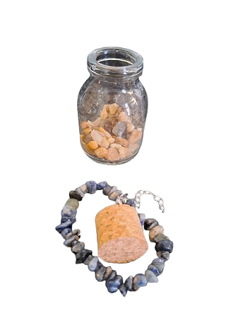 PULSEIRA DE SODALITA COM GARRAFA PURIFICADORA