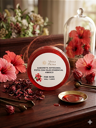Sabonete artesanal de hibisco