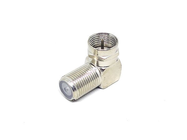 Conector Emenda para Fêmea Coaxial RG6 90 Graus