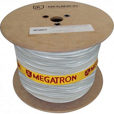 Cabo Coaxial RG6 Malha 95% Rolo 300 Metros Megatron