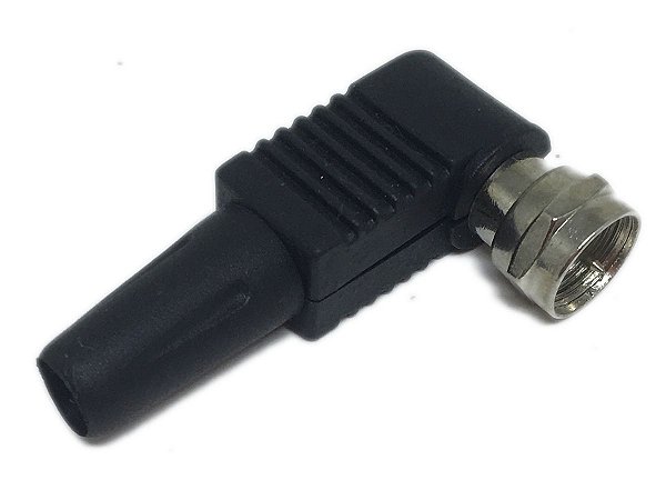 Conector F com Capa de Borracha 90º Parafuso