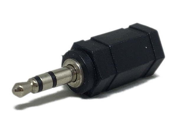 Adaptador de Áudio P2 Fêmea Mono P/ P2 Macho Stéreo Plástico