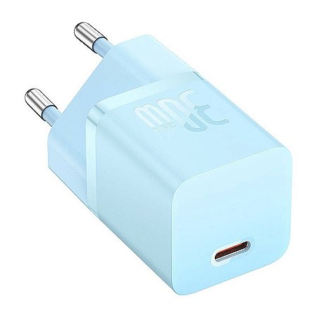 Fonte De Parede Tipo C Gan5 Fast Charger Mini 1C 30W Baseus (Ccgn070401)