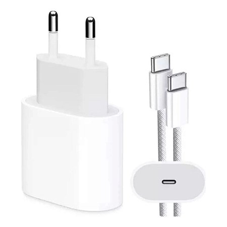 Kit Apple (Fonte + Cabo Tipo C + Tipo C)