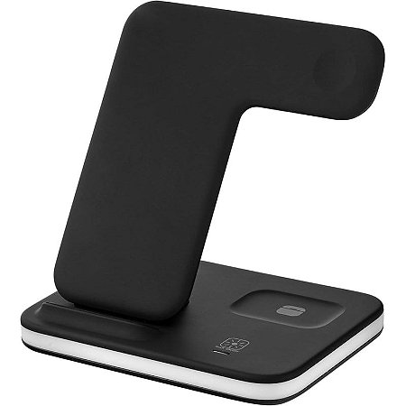 Estacao De Carregador Sem Fio 20W Para Celular Apple Watch E Airpods Com Luminaria Fam Fca-Qw26
