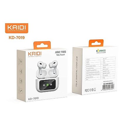 Fone De Ouvido Bluetooth 5.3 Som Premium C/ Monitor Touch + Anc Reducao De Ruido Ipx4 Kaidi Kd-7019