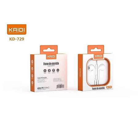 Fone De Ouvido Com Fio Para Iphone Conecta Direto Som Premium Kaidi Kd-A4